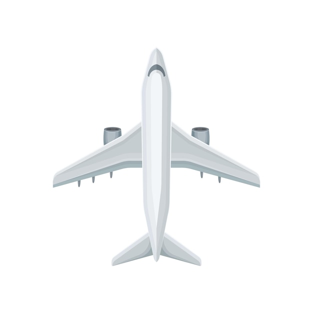 Flat vector icon of plane with two jet engines Large air transport Airline for transporting passengers or cargo