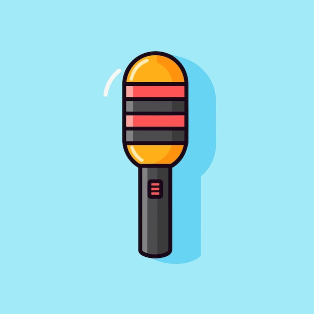 Flat vector icon a yellow and black hair dryer on a blue background