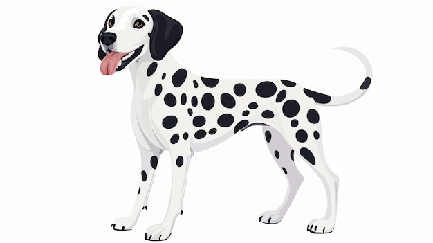 Vector flat vector illustration of a dalmatian dog