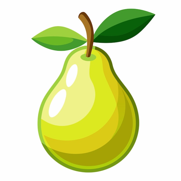 flat vector illustration of green pear fruit