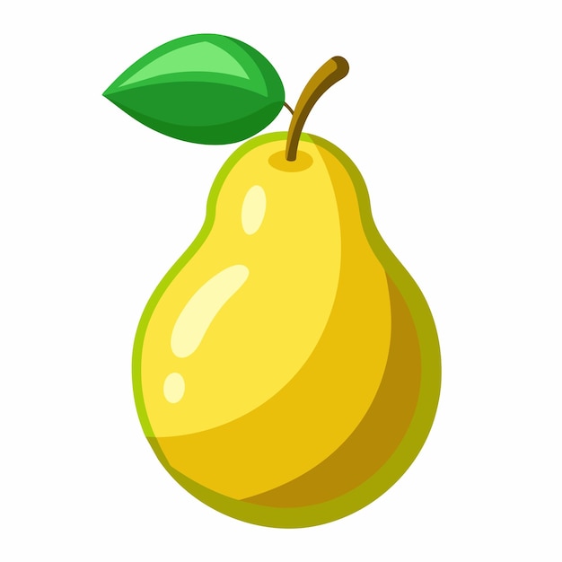 flat vector illustration of green pear fruit