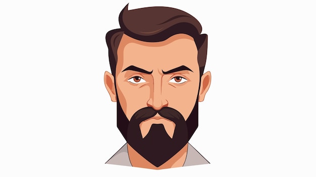 Vector flat vector illustration of man face on white background