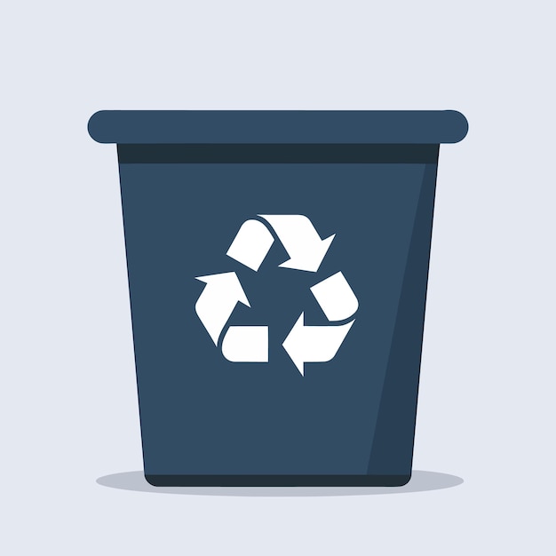 Vector a flat vector illustration of recycle garbage bin drawing isolated for web design and app icons