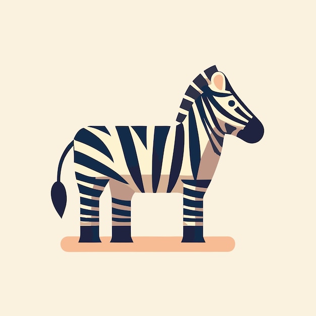 Flat vector illustration of a zebra