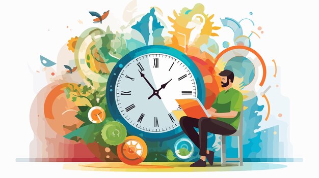 Vector flat vector infographic of time management and lifestyle