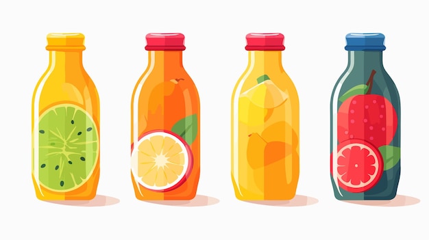 Vector flat vector juice bottle icon on white background