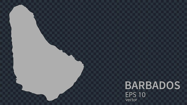 Flat vector map of Barbados with borders isolated on background flat style