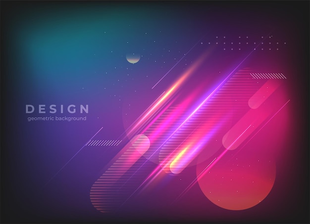 Flat vector Minimal geometric background Dynamic shapes composition Eps10 vector