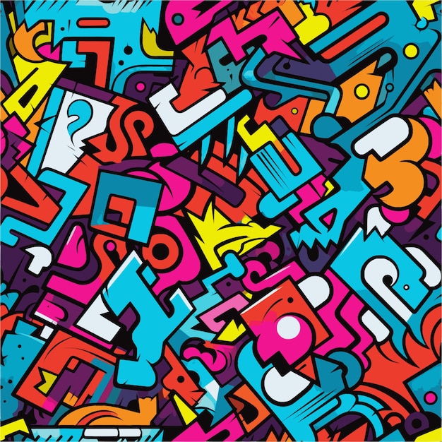 Flat vector pattern graffiti