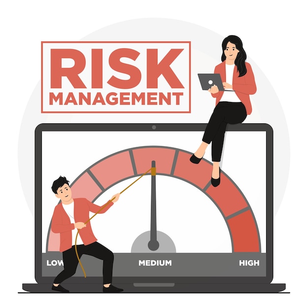 Vector flat vector risk management concept illustration