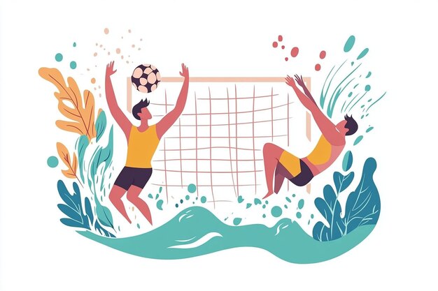 Vector flat vector water polo sport illustration