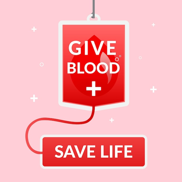 Flat vector world blood donor day poster design template