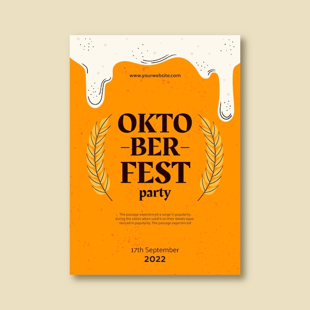 Flat vertical poster template for oktoberfest festival