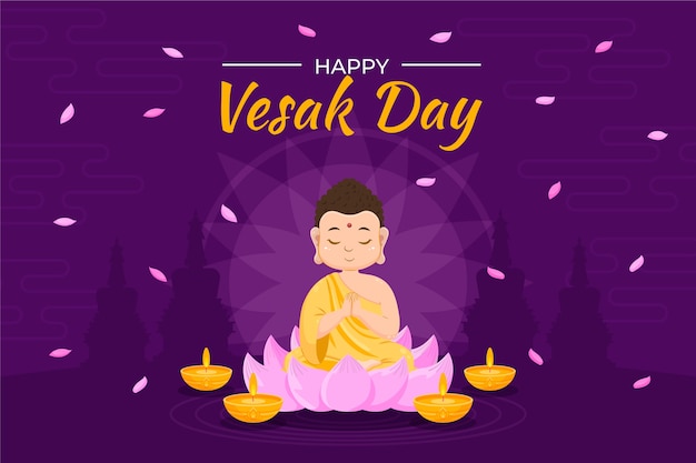 Flat vesak background