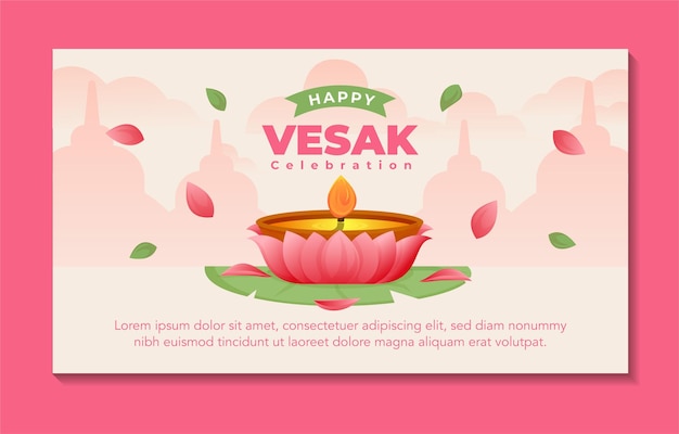 Flat vesak day illustration banner