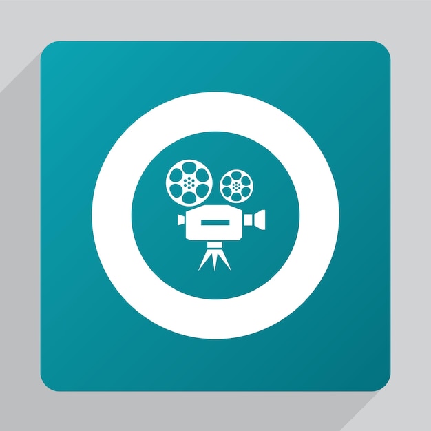 Flat video icon, white on green background