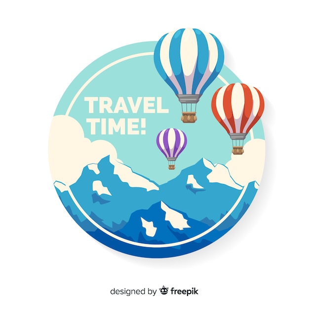 Flat vintage travel logo