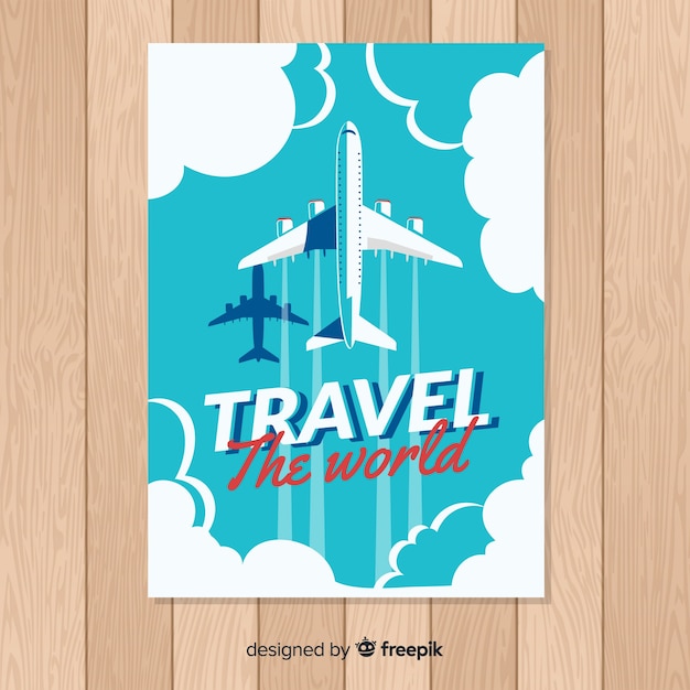 Vector flat vintage travel poster