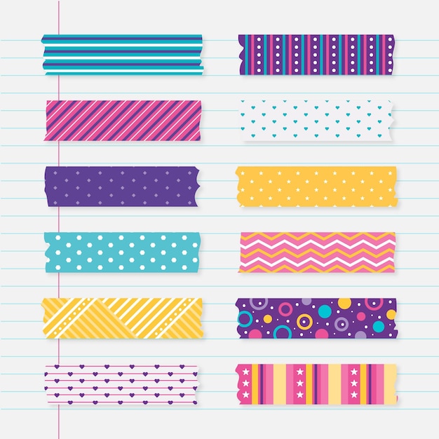 Flat washi tape collection