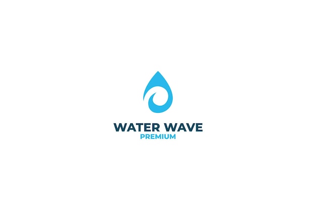 Flat water drop wave logo design vector illustration