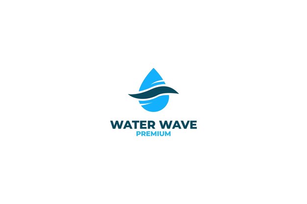 Flat water drop wave logo design vector illustration