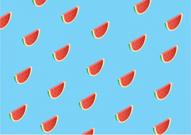 Flat watermelon isometric pattern