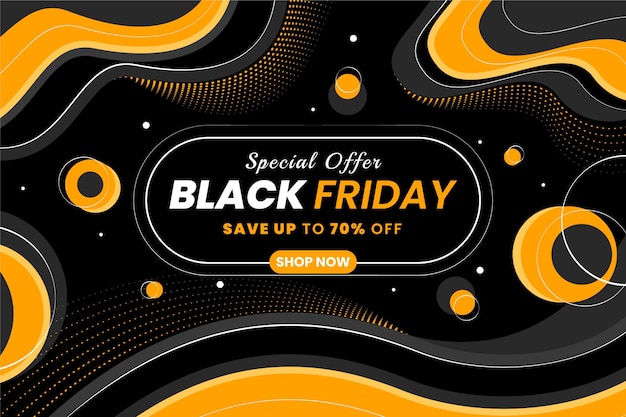 Flat wavy black friday background