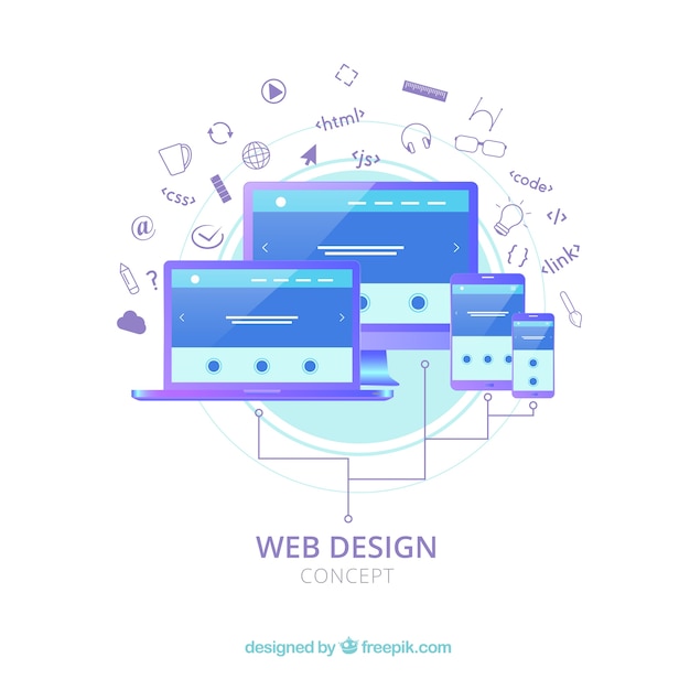 Vector flat web design concept