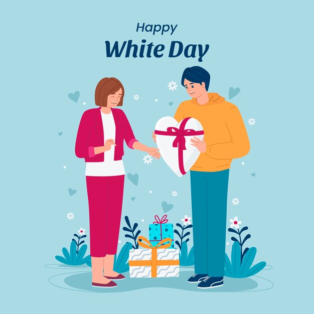 Vector flat white day illustration