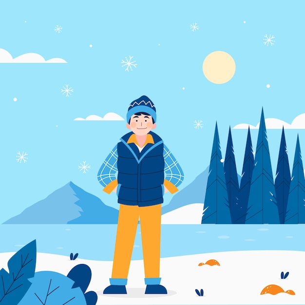 Flat winter illustration