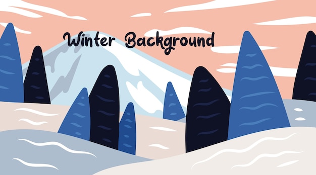 Flat Winter Landscape Background Design