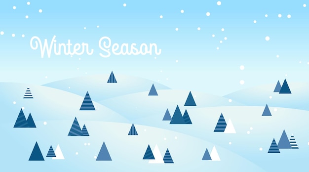 Flat Winter Landscape Background Design