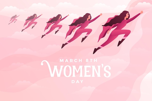 flat women's day superwoman illustration