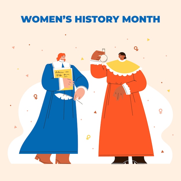 Flat women's history month illustration