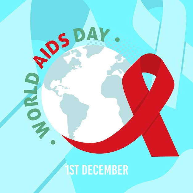 Flat world aids day illustration