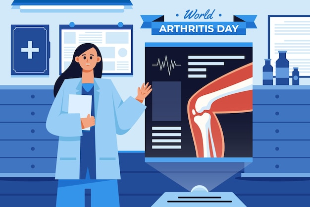 Flat world arthritis day background