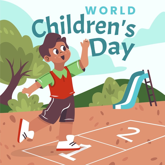 Flat world children's day illustration