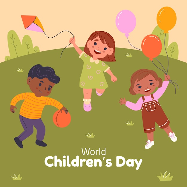 Flat world children's day illustration