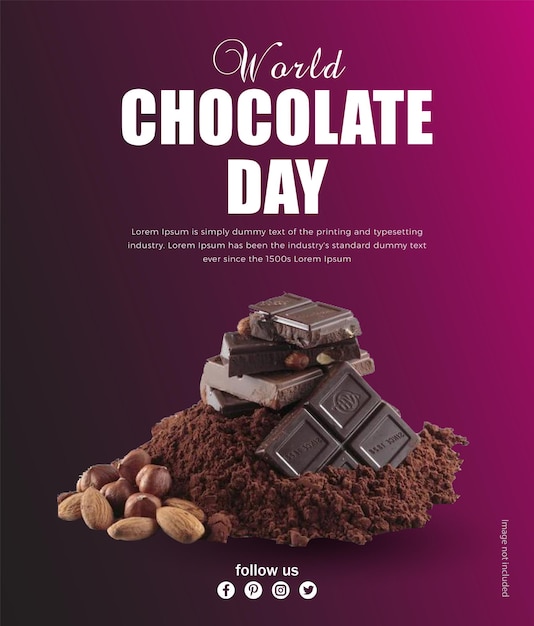 Flat World Chocolate Day background banner