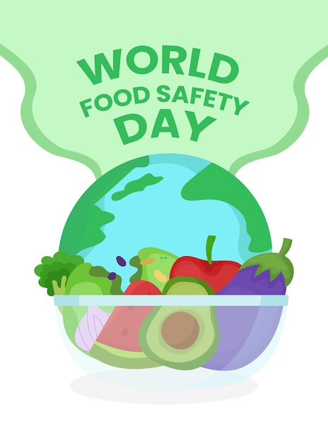 Flat world food safety day illustration