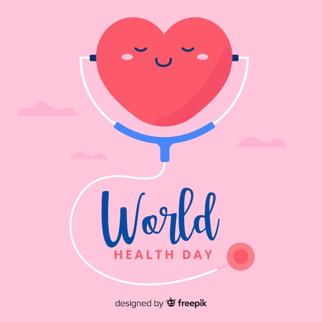 Flat world health day background