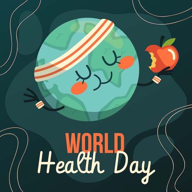 Flat world health day illustration