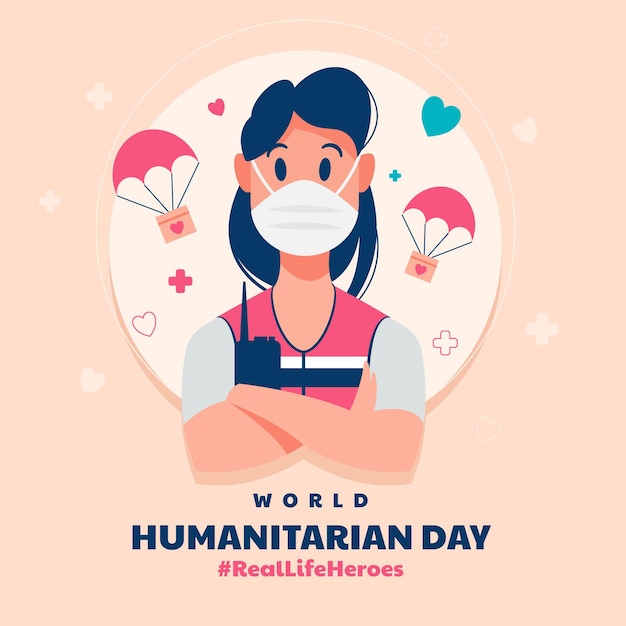 Flat world humanitarian day illustration