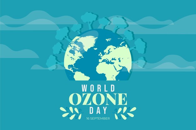 Vector flat world ozone day background