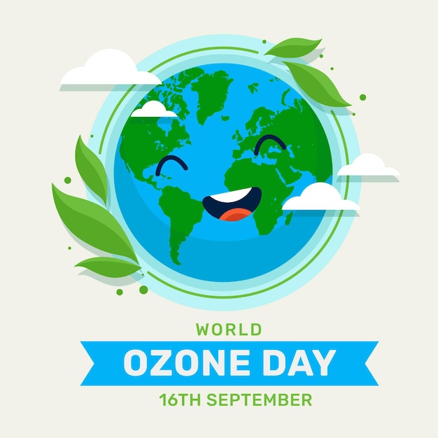 Flat world ozone day illustration