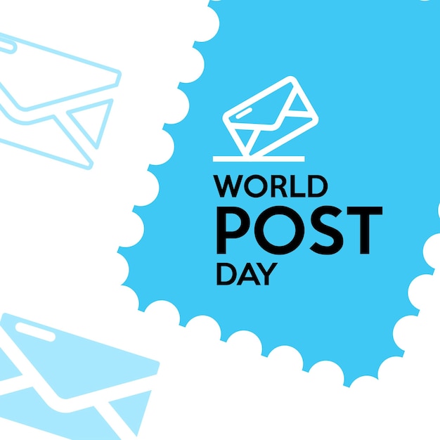 flat world post day design graphic