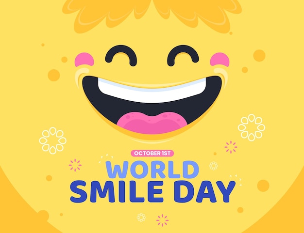 Flat world smile day background