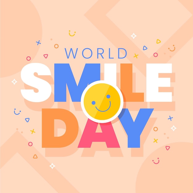 Vector flat world smile day illustration