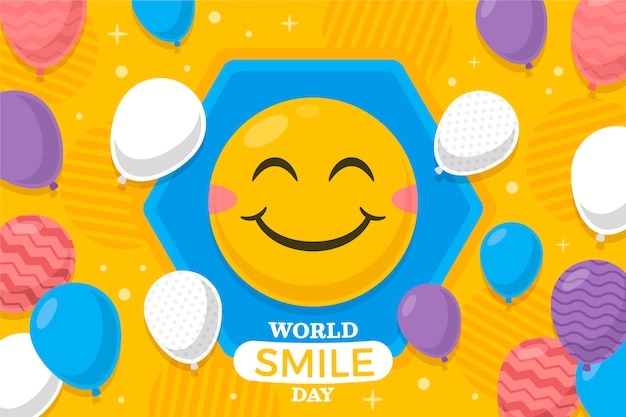 Vector flat world smile day illustration