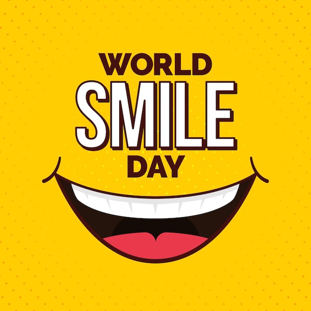 Flat world smile day illustration